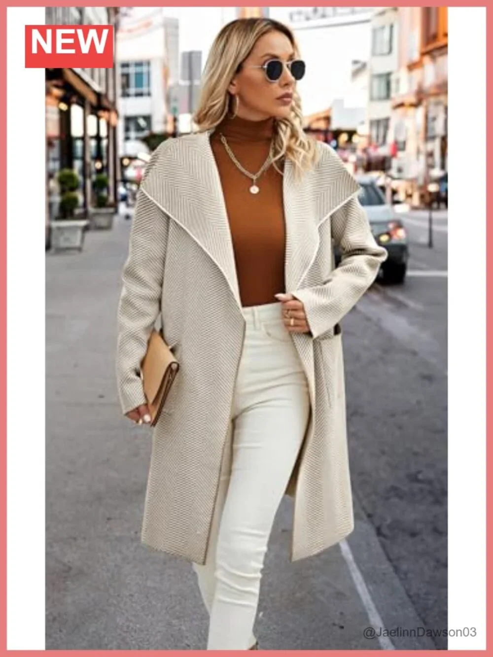 Open Front Cardigan Knit Coat Long Sleeve Lapel Knee Length Coatigan